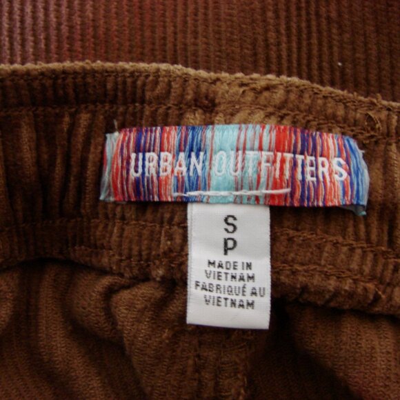 Urban Outfitters Brown Corduroy Beach Pant Floral Embroidered Ankle Crop Small - Picture 5 of 15
